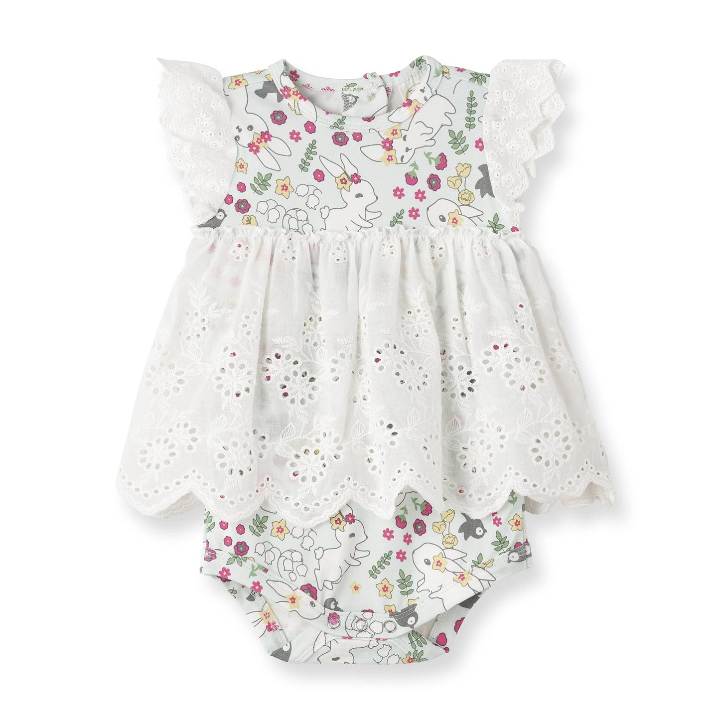 Baby Girl's Easter Cottontail Bamboo Skirted Bodysuit