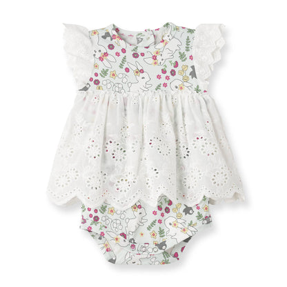 Baby Girl's Easter Cottontail Bamboo Skirted Bodysuit