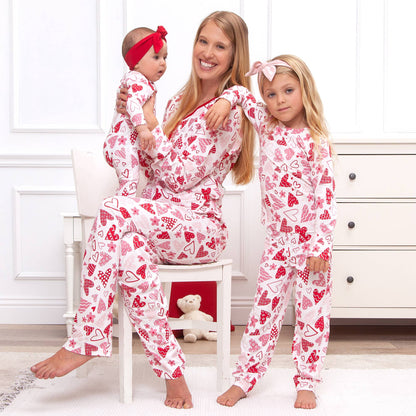 Tesa Babe - Baby Girl's Valentine Hearts Bamboo Romper