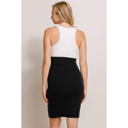 French Terry Maternity Midi Skirt with Waist Band