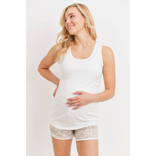 Hello Miz - Solid Rib Maternity Basic Tank Top