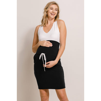 French Terry Maternity Midi Skirt with Waist Band