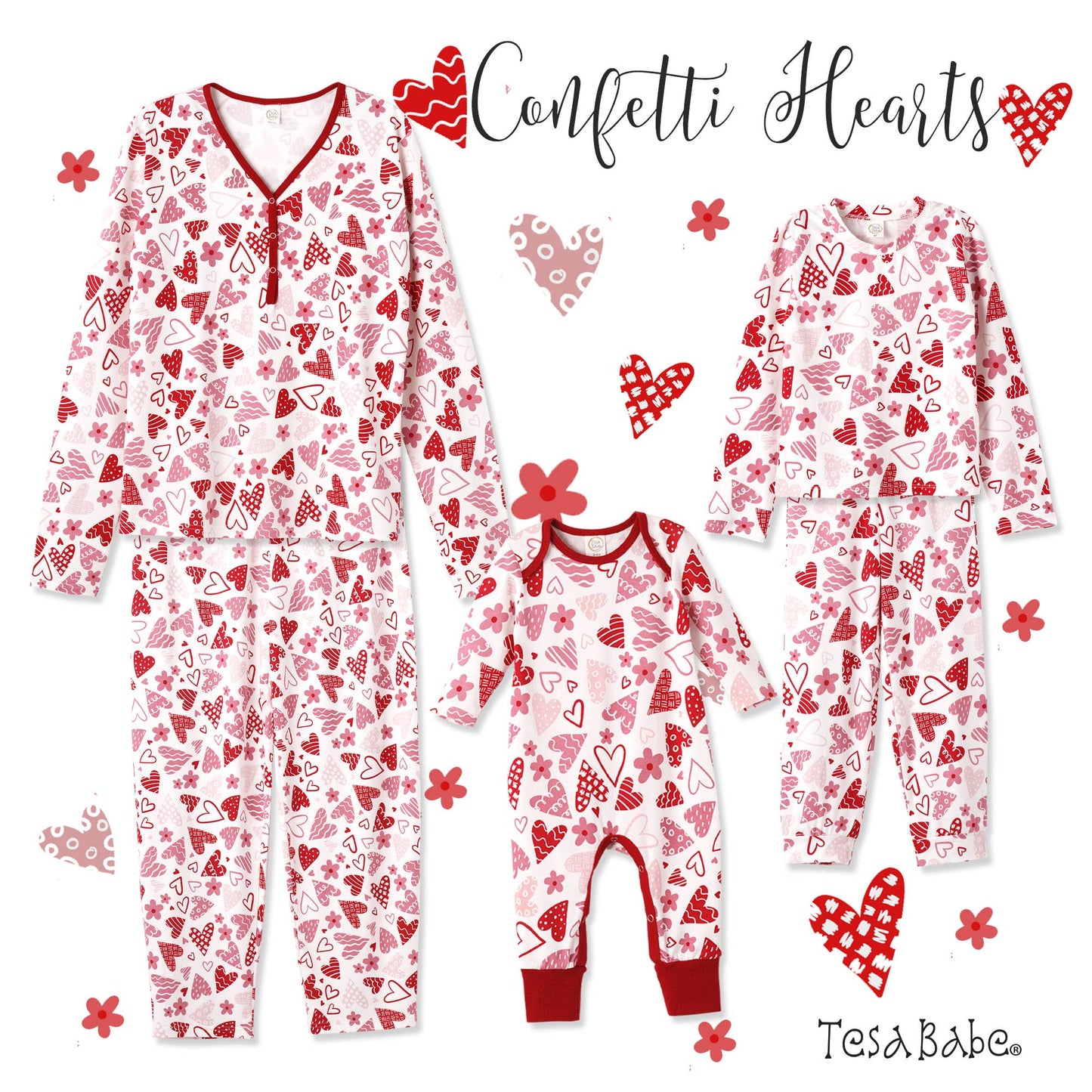 Tesa Babe - Baby Girl's Valentine Hearts Bamboo Romper
