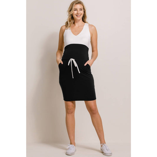 French Terry Maternity Midi Skirt with Waist Band