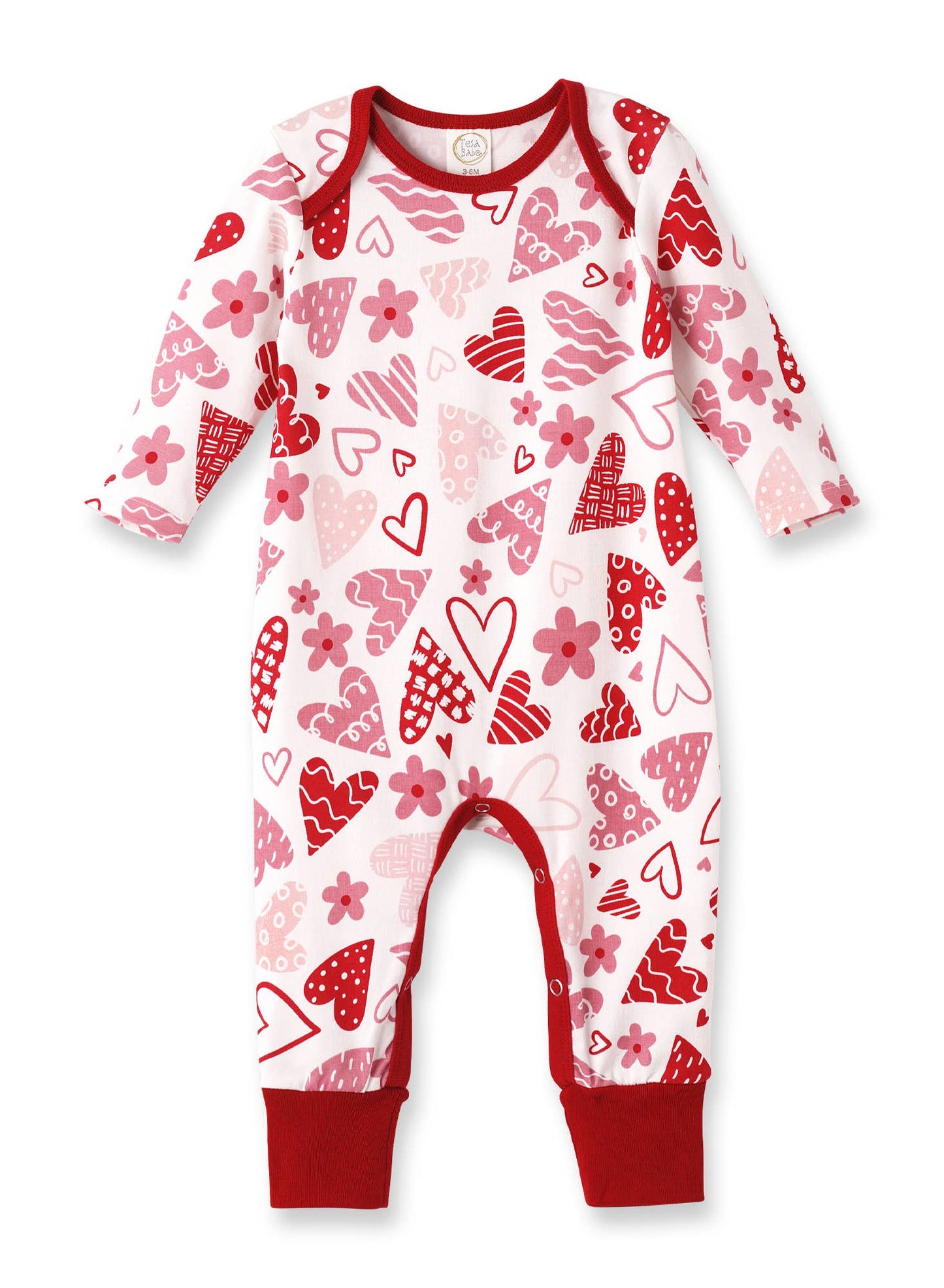 Tesa Babe - Baby Girl's Valentine Hearts Bamboo Romper