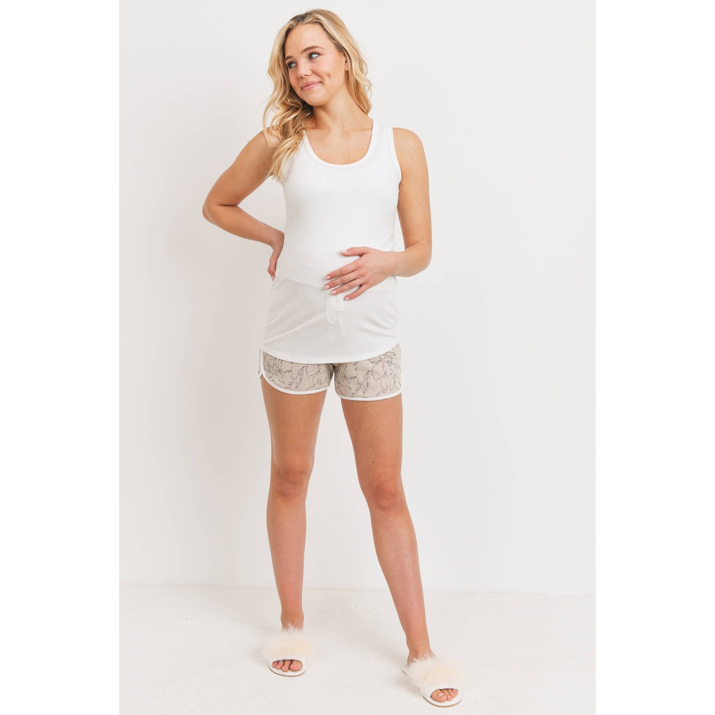 Hello Miz - Solid Rib Maternity Basic Tank Top