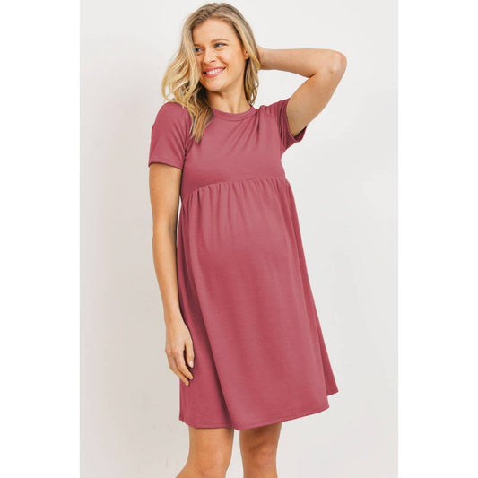 French Terry Babydoll Maternity T-Shirt Dress